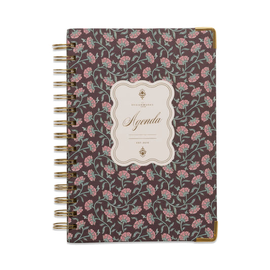 Undated 13 Month Planner - Burgundy Vintage Floral Designworks Ink