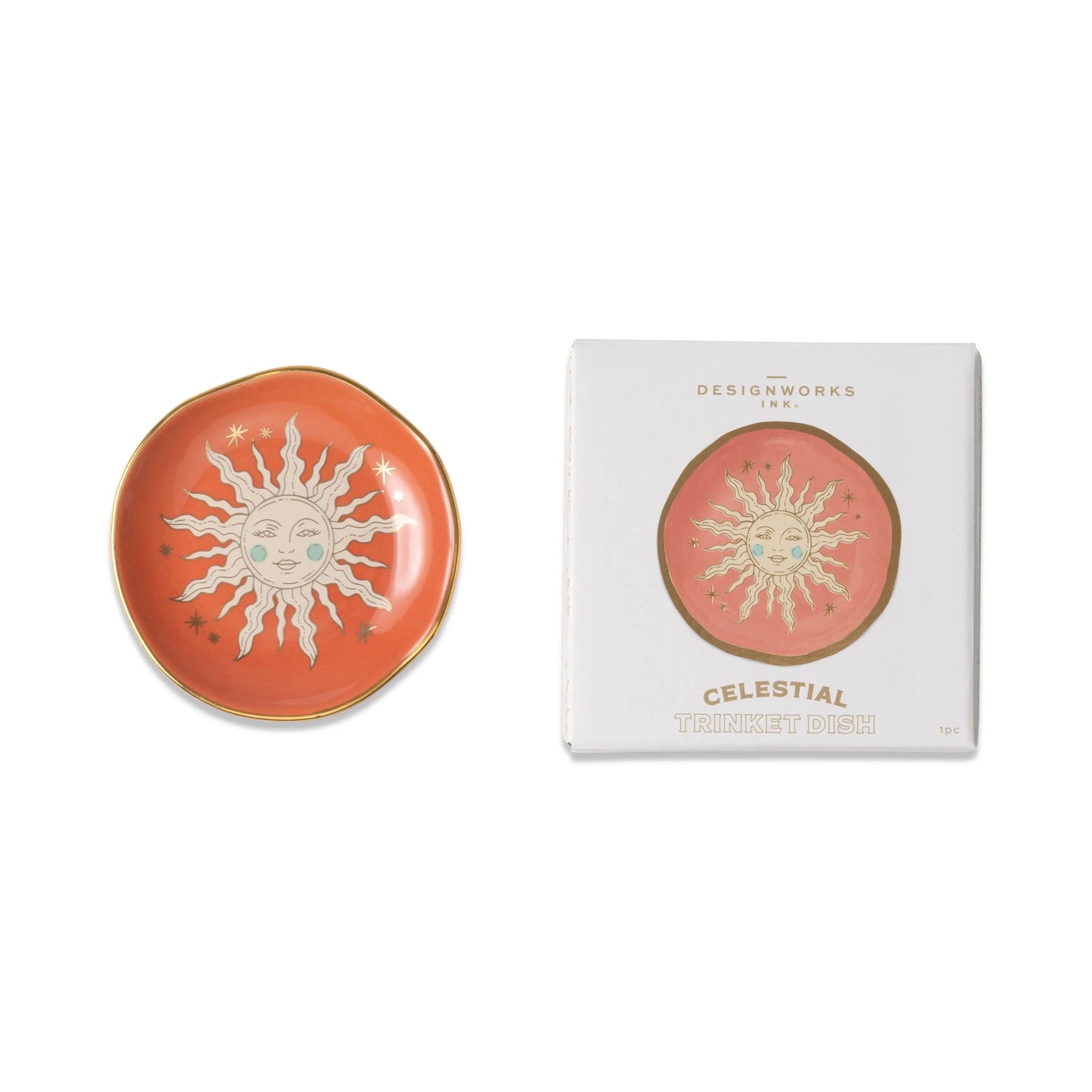 Celestial Ceramic Trinket Dish - Terracotta Sun Designworks Ink