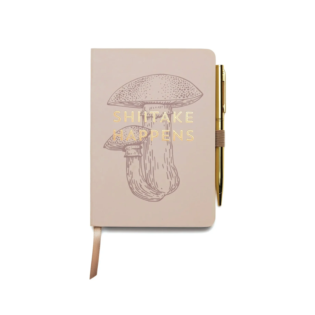 Vintage Sass Notebook + Pen - Shiitake Happens Ð Gift Set