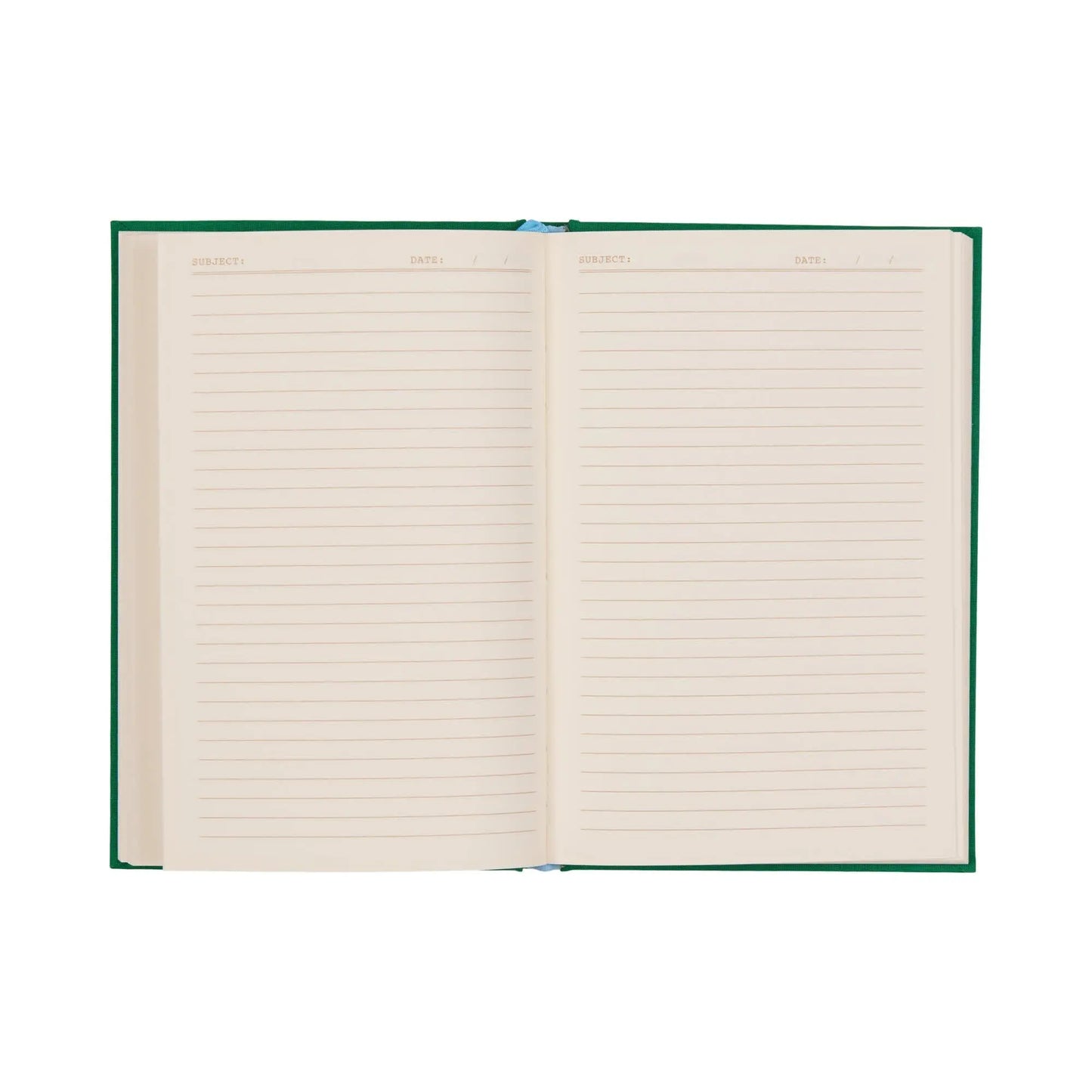 The Pardon Me Journal - 5.75x8.5 features lined, acid-free pages with subject and date headings plus a green bookcloth cover—ideal for anyone who appreciates vintage book-inspired style.