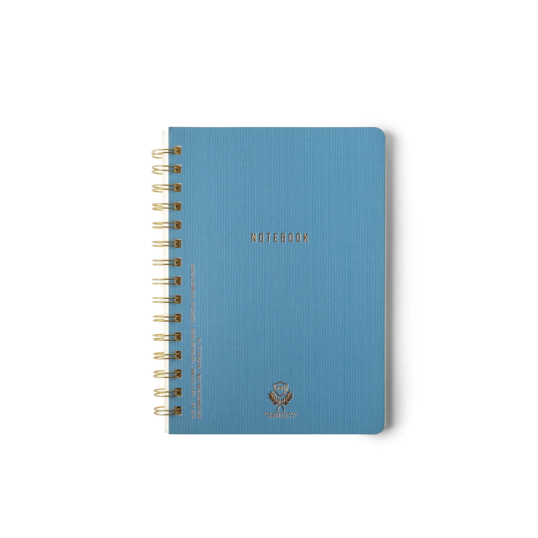 Textured Paper Twin Wire Notebook -Small Blue DesignWorks Ink