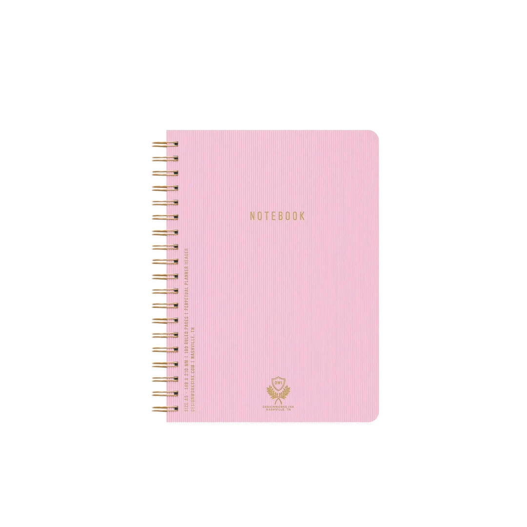 Textured Paper Small Twin Wire Notebook - Lilac - Flex Spiral