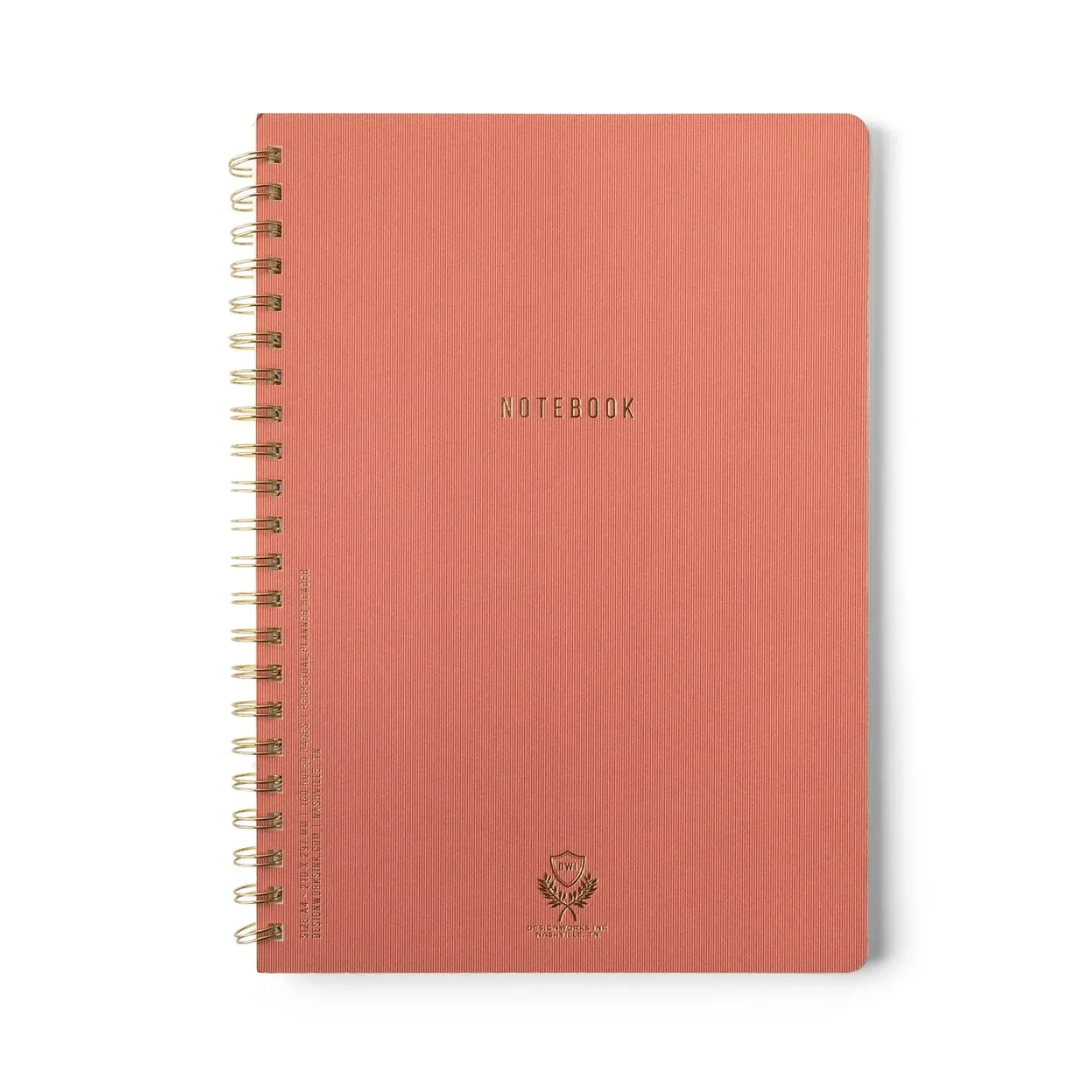 Textured Paper Twin Wire Notebook - Large Terracotta - DesignWorks Ink