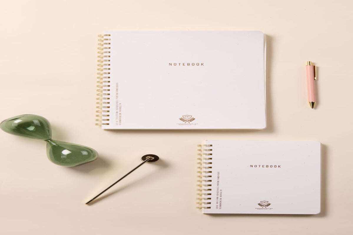 Textured Paper Twin Wire Notebook - Small Speckled Ivory DesignWorks Ink