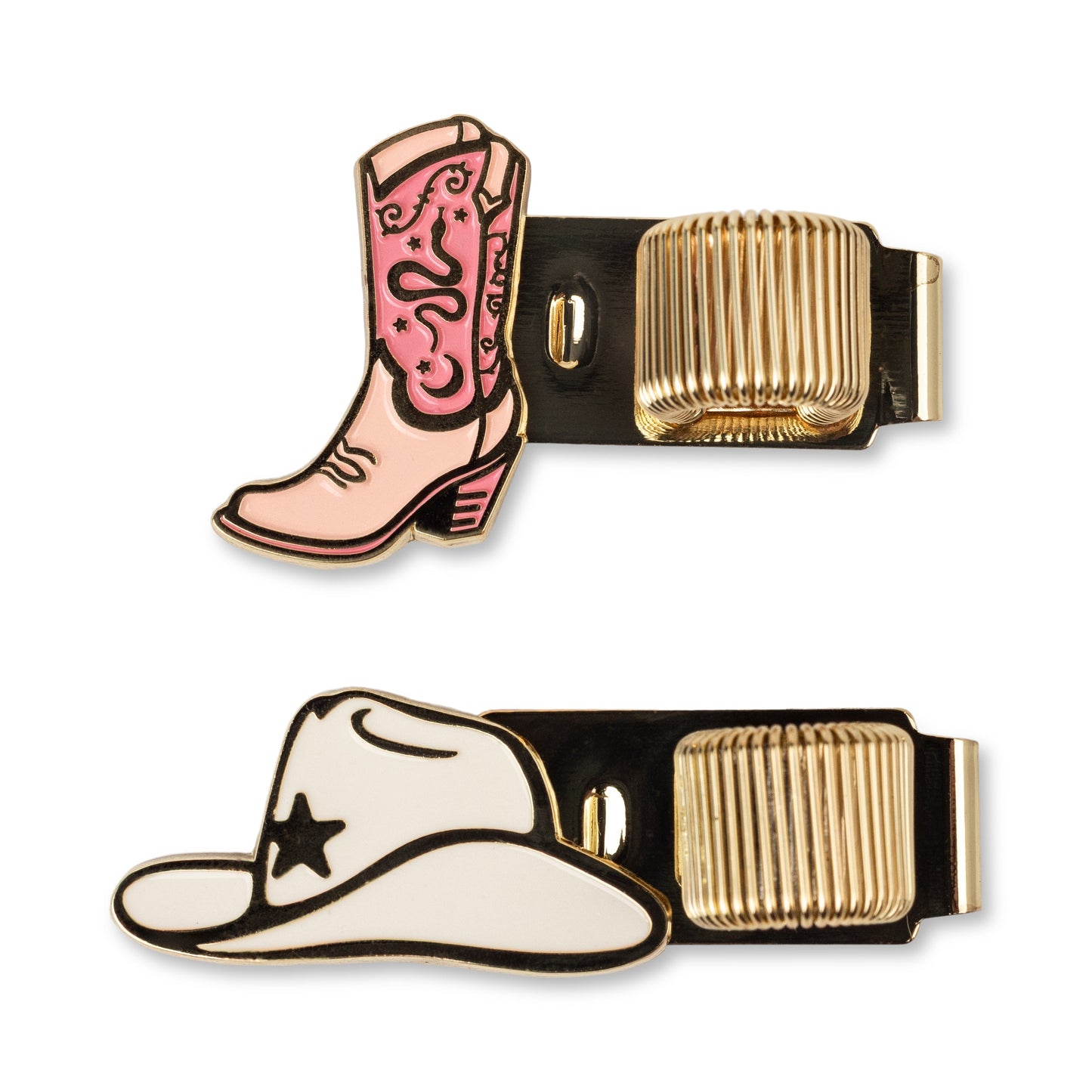 Set of 2 Pen Clips - Cowgirl Hat + Boot