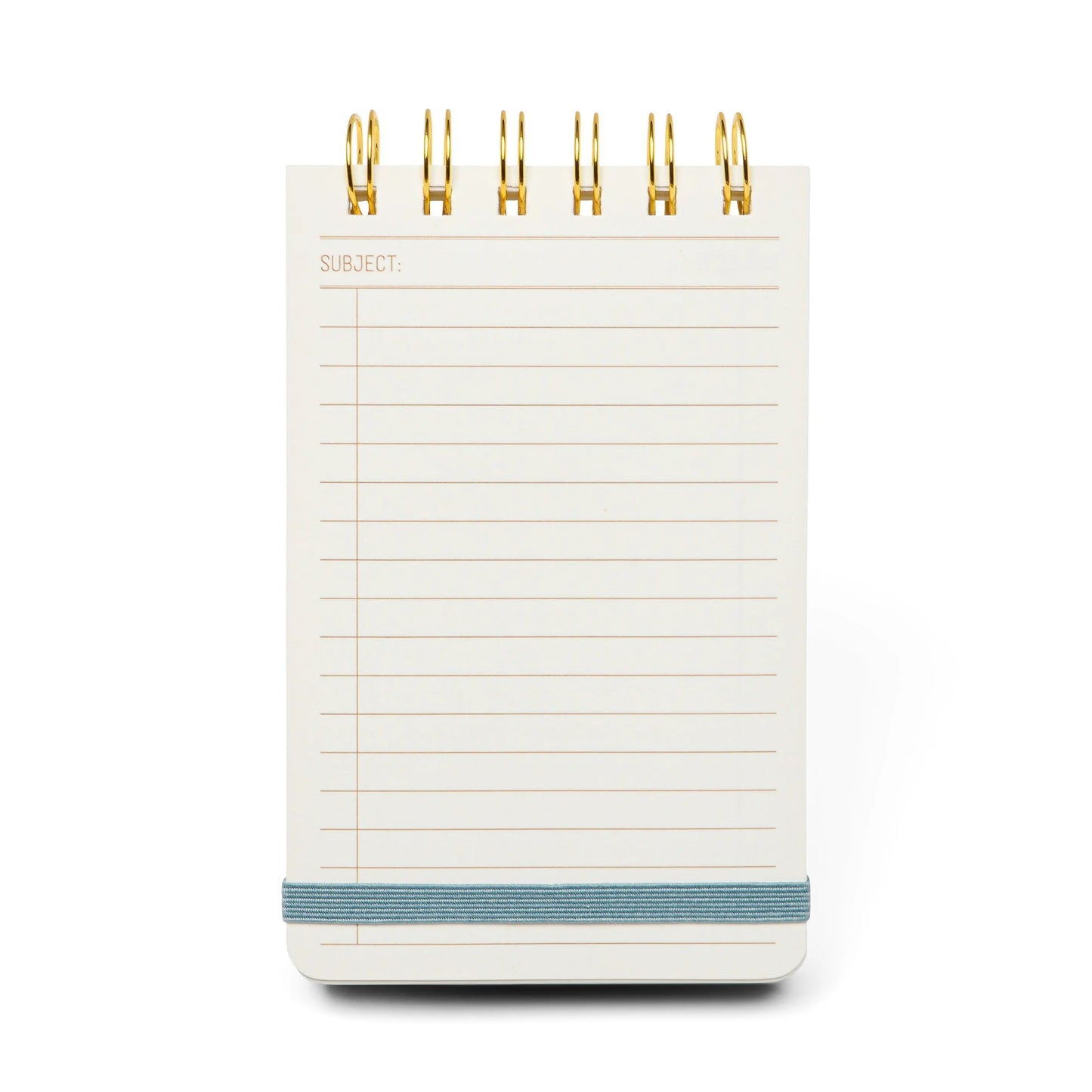 The Vintage Sass Notepad - Give me Space is a small, twin wire-bound notepad with lined pages, a SUBJECT: header at the top, and a blue elastic band at the bottom. The notepad features a blank interior.