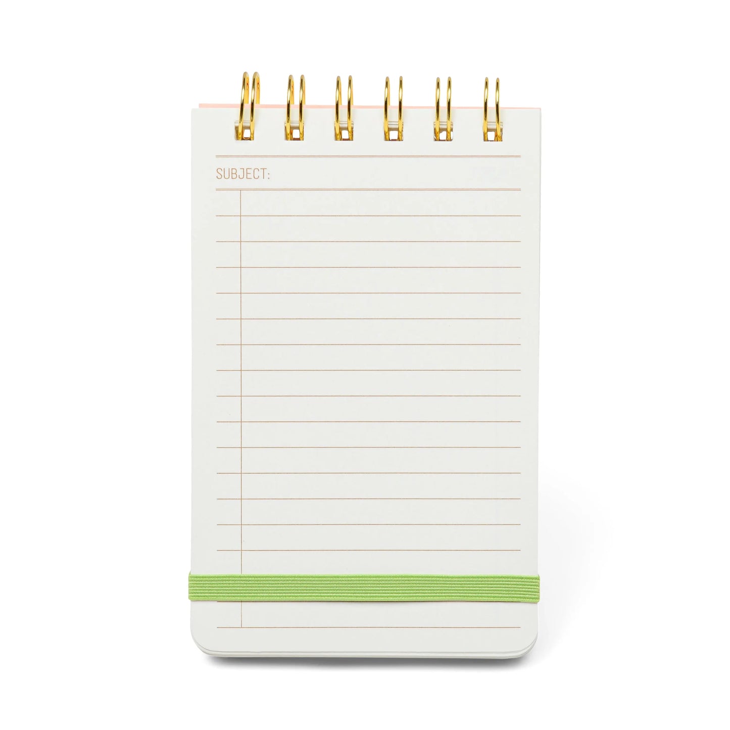 The Vintage Sass Notepad - Froget about it features twin wire binding, lined acid-free pages with a Subject heading, and a green elastic band at the bottom, shown on a white background.