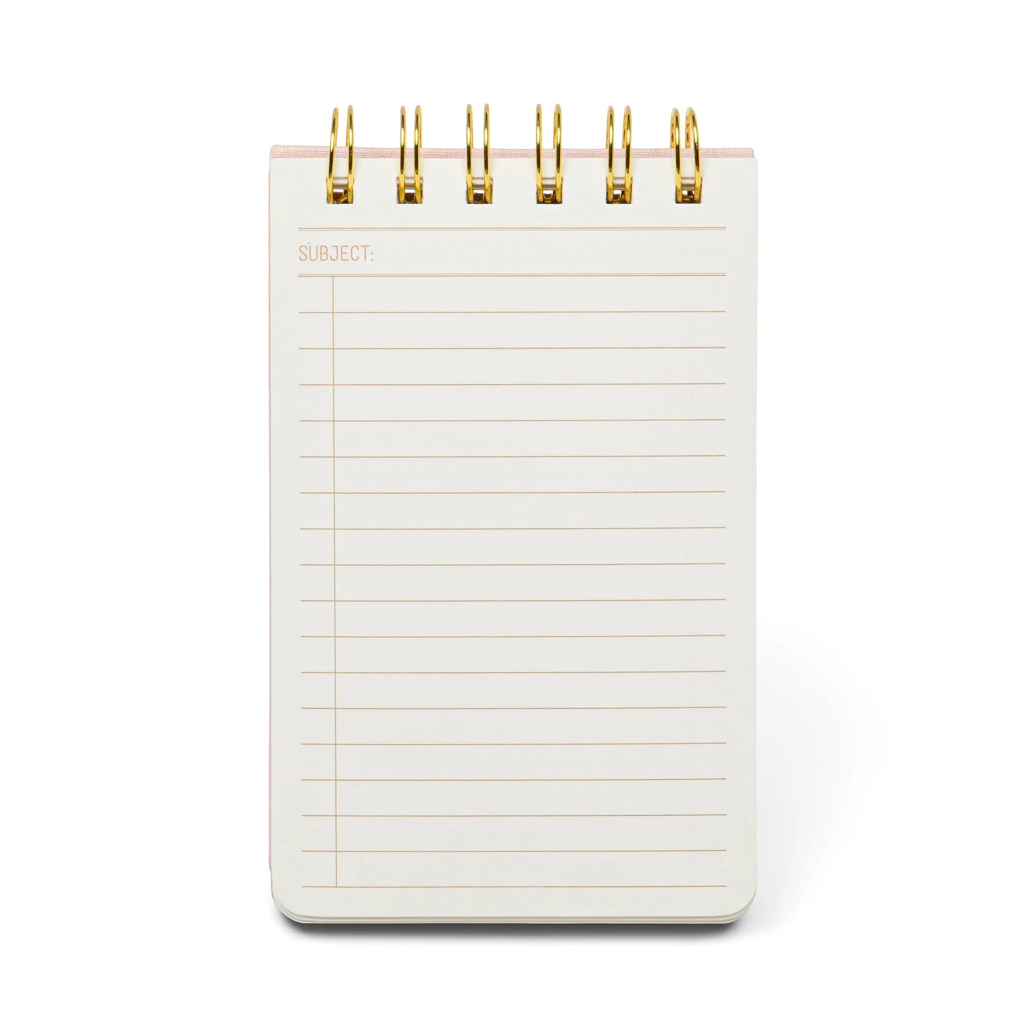 The Twin Wire Notepad - Mystic Icons is a small, spiral-bound notepad featuring lined, acid-free paper and a Subject: heading at the top, displayed against a white background.