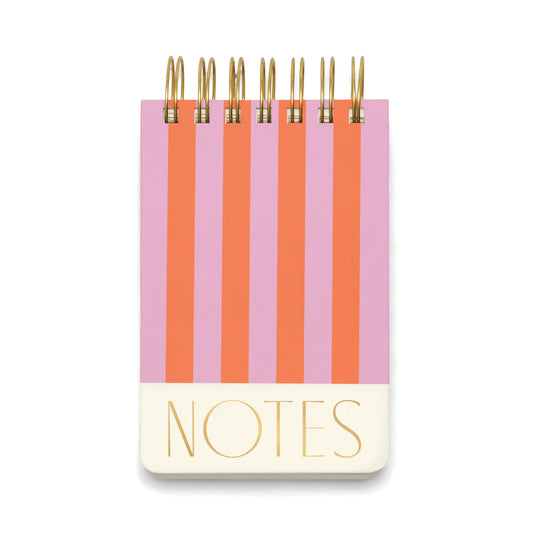Twin Wire Chunky Notepad, 4" X 6" - Stripes on a white background.
