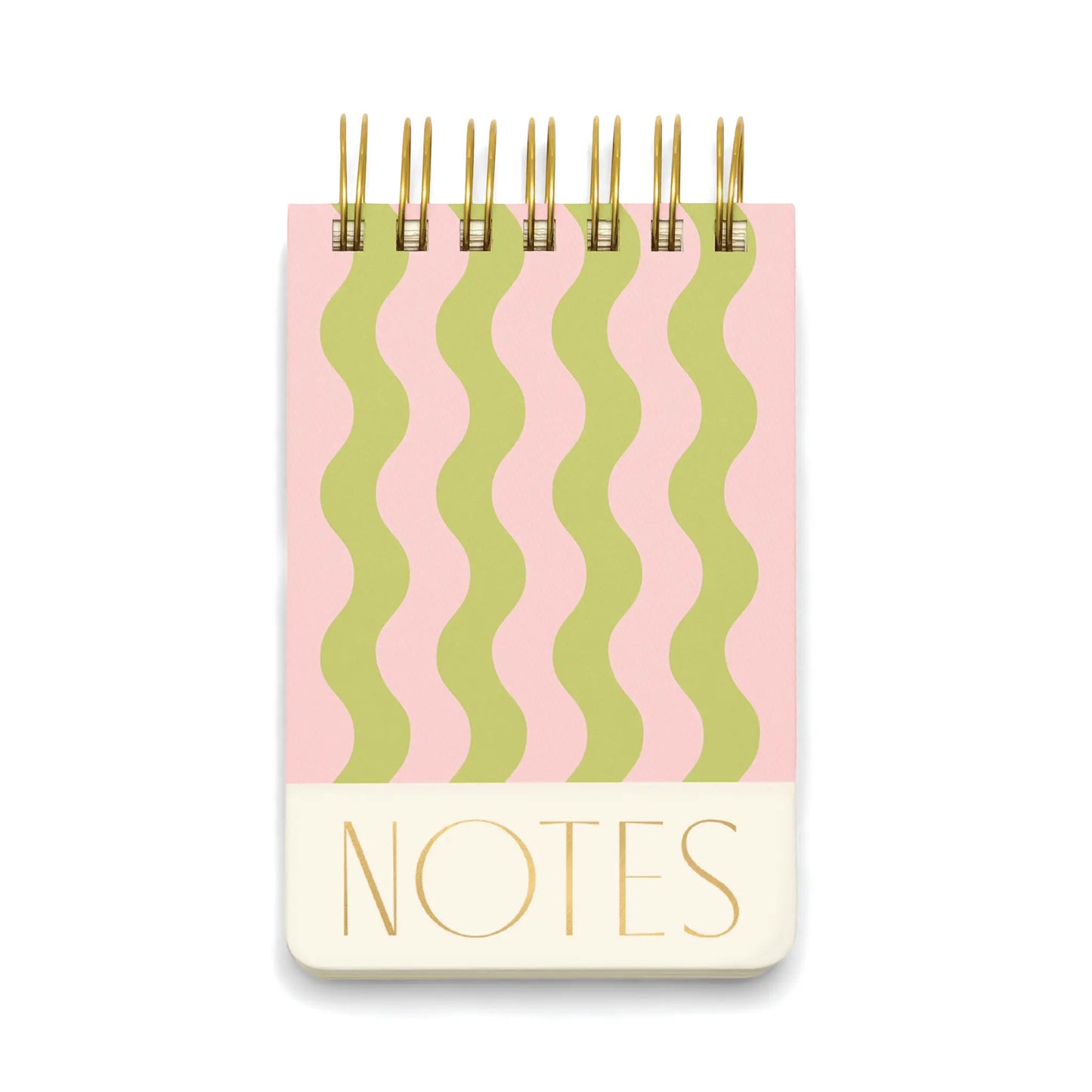 Twin Wire Notepad, 4" X 6" - Wavy Stripes on a white background.