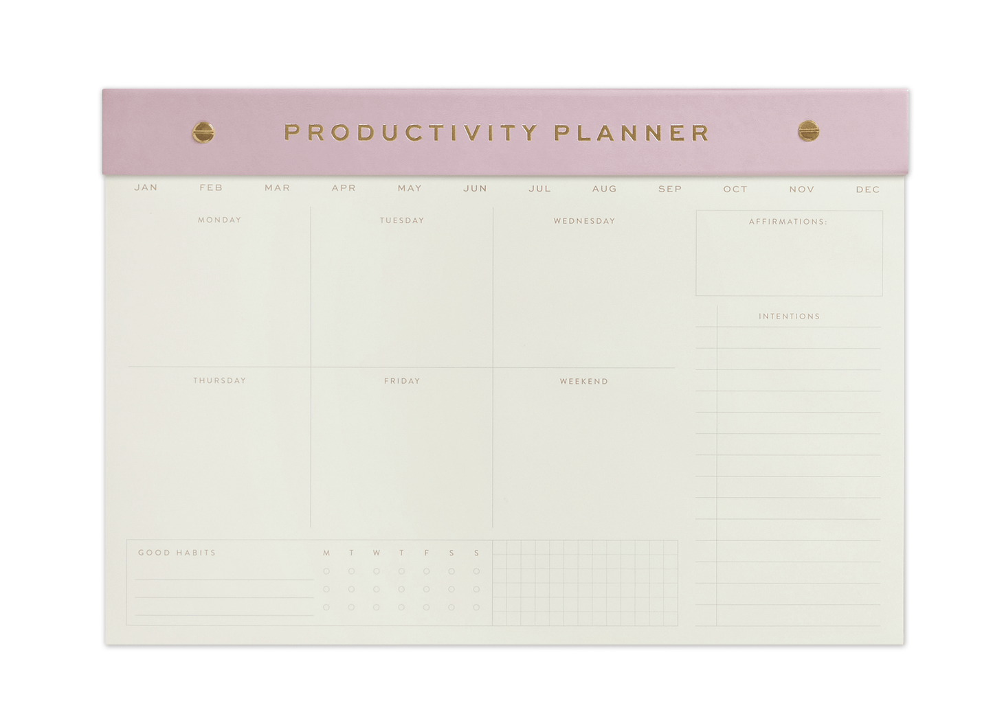 Weekly Postbound Notepad, 9.75 X 14" - LILAC on a white background.