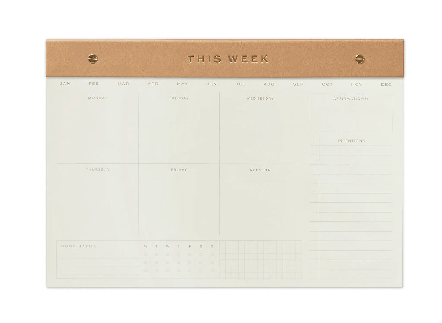 Weekly Postbound Notepad, 9.75 X 14" - CAMEL on a white background.