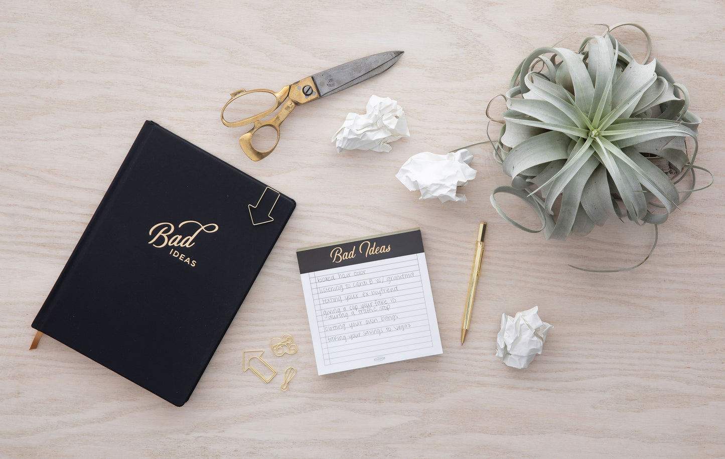 Quote Cloth Journal -Black "Bad Ideas"