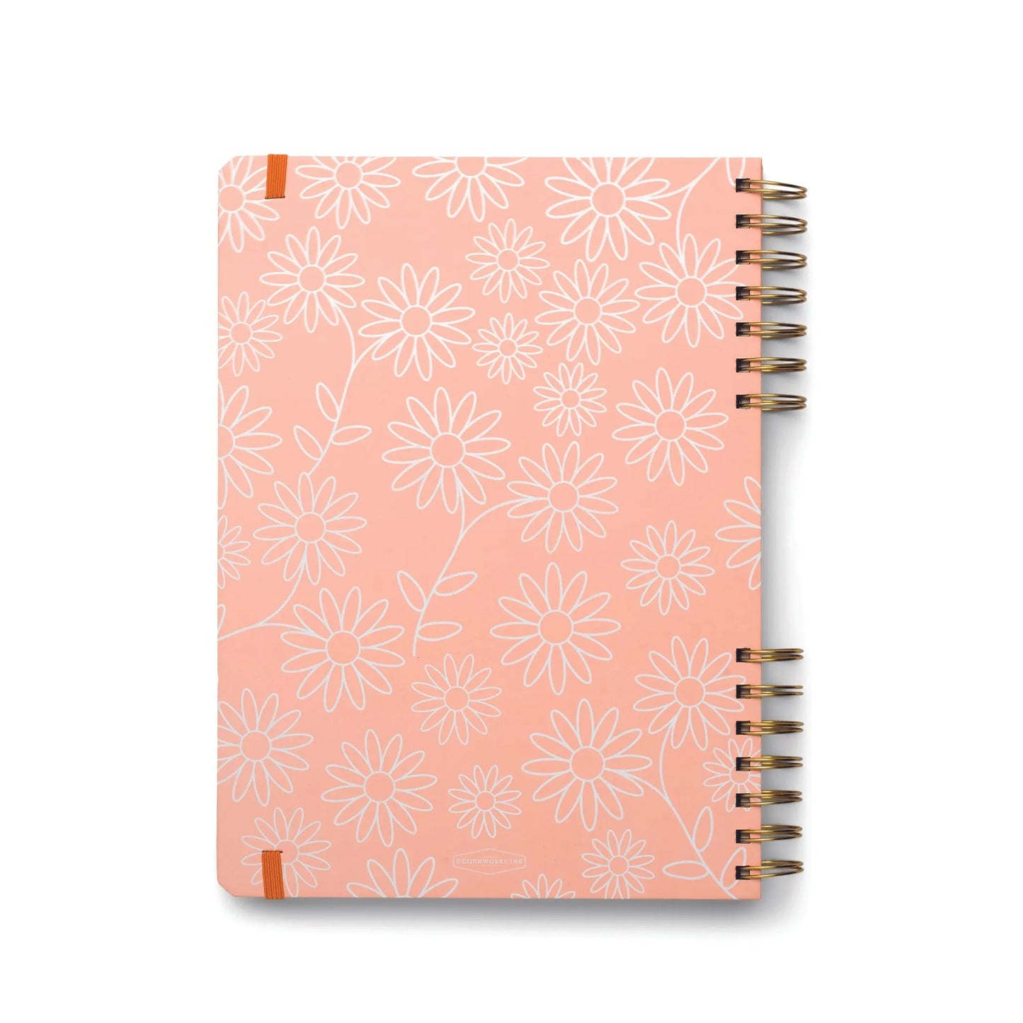 The Guided Wellness Journal - Take Care is a spiral-bound notebook with a pink cover and white daisy floral pattern, perfect for your gratitude practice or self-care journey, shown on a plain white background.