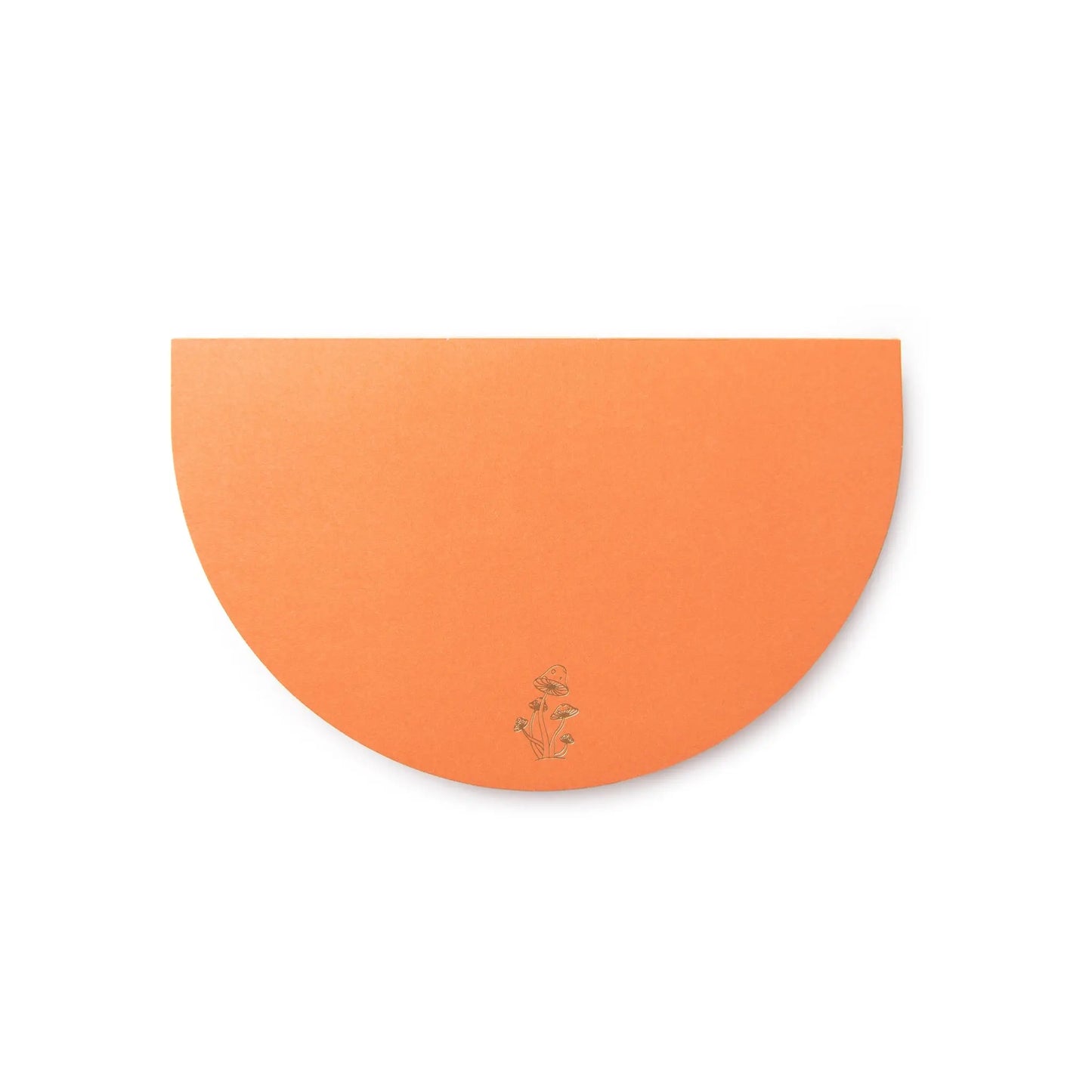 Half moon notepad with foil stamped mushroom design