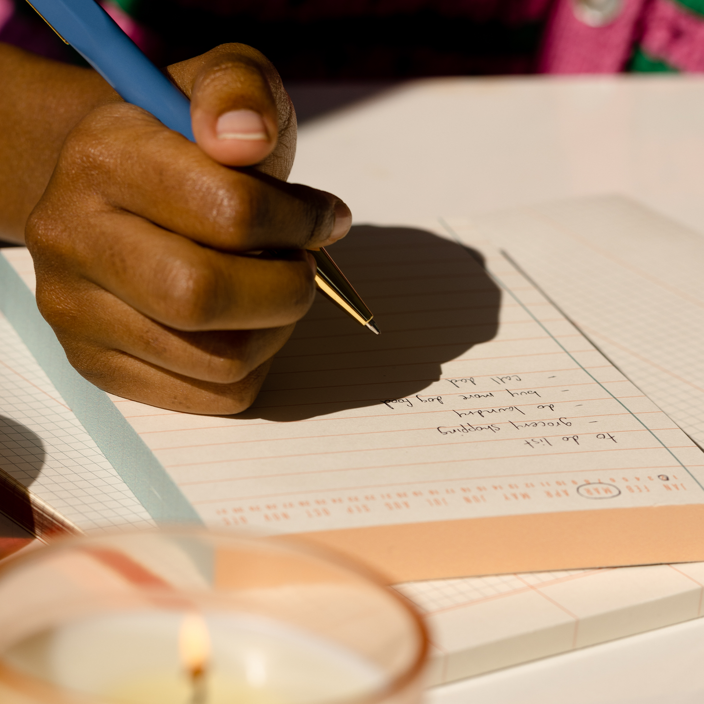Colorblock Notepad - Green & Peach