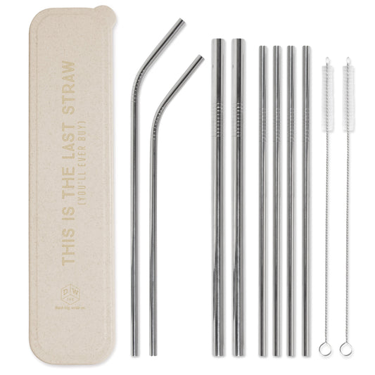 Stainless Steel Straw Set - "This Is The Last Straw (You'll Ever Buy)"