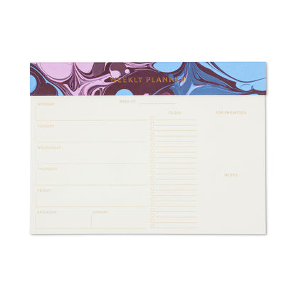 Marble Weekly Planner Notepad - Burgundy Sky Designworks Ink