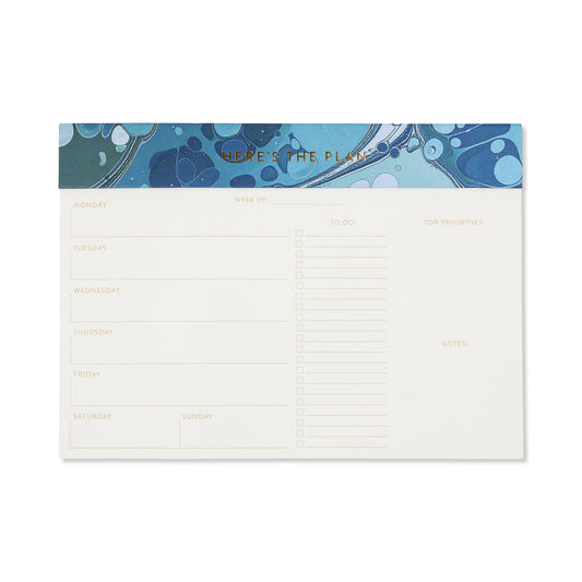Marble Weekly Planner Notepad - Teal Designworks Ink