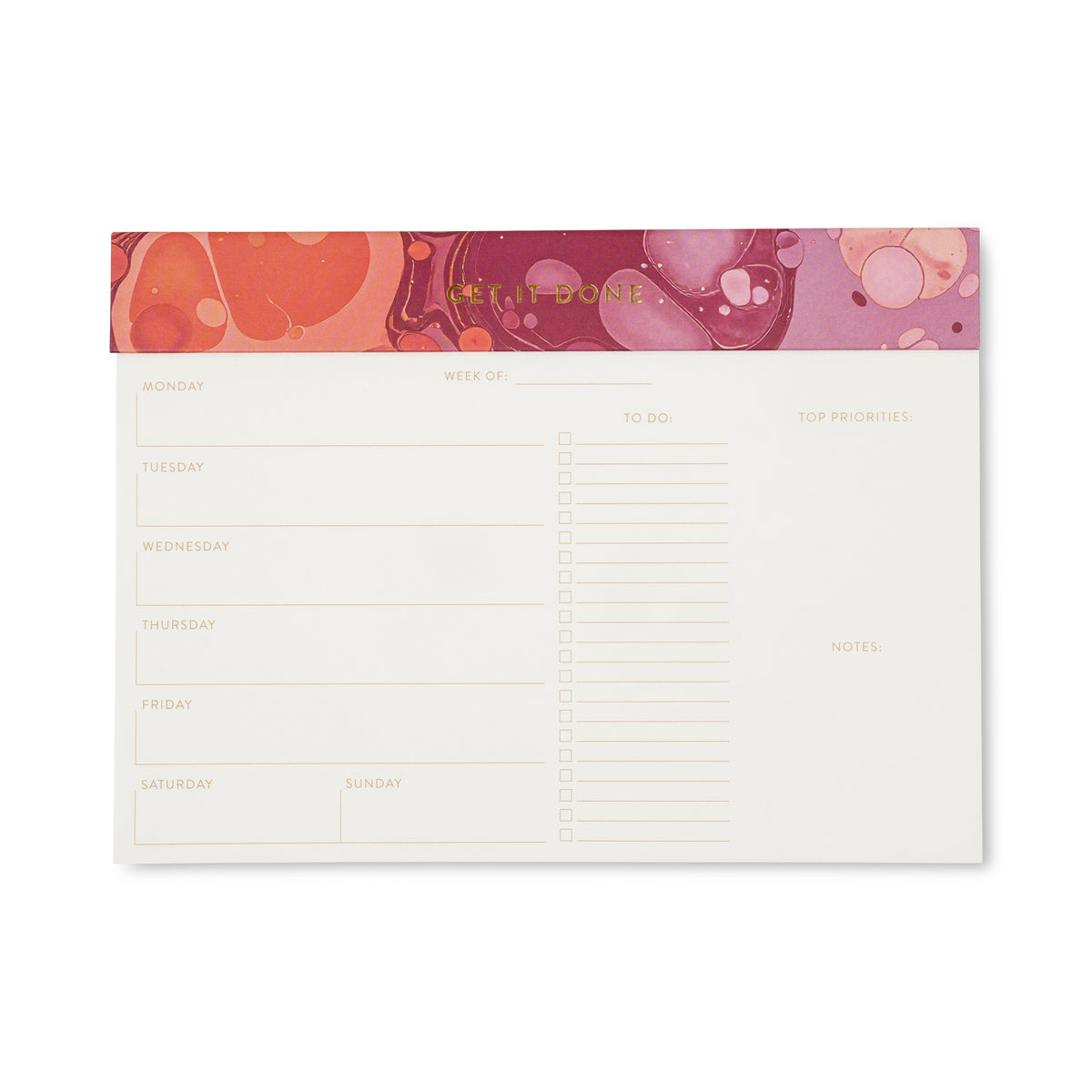 Marble Weekly Planner Notepad - Cherry Peach Designworks Ink