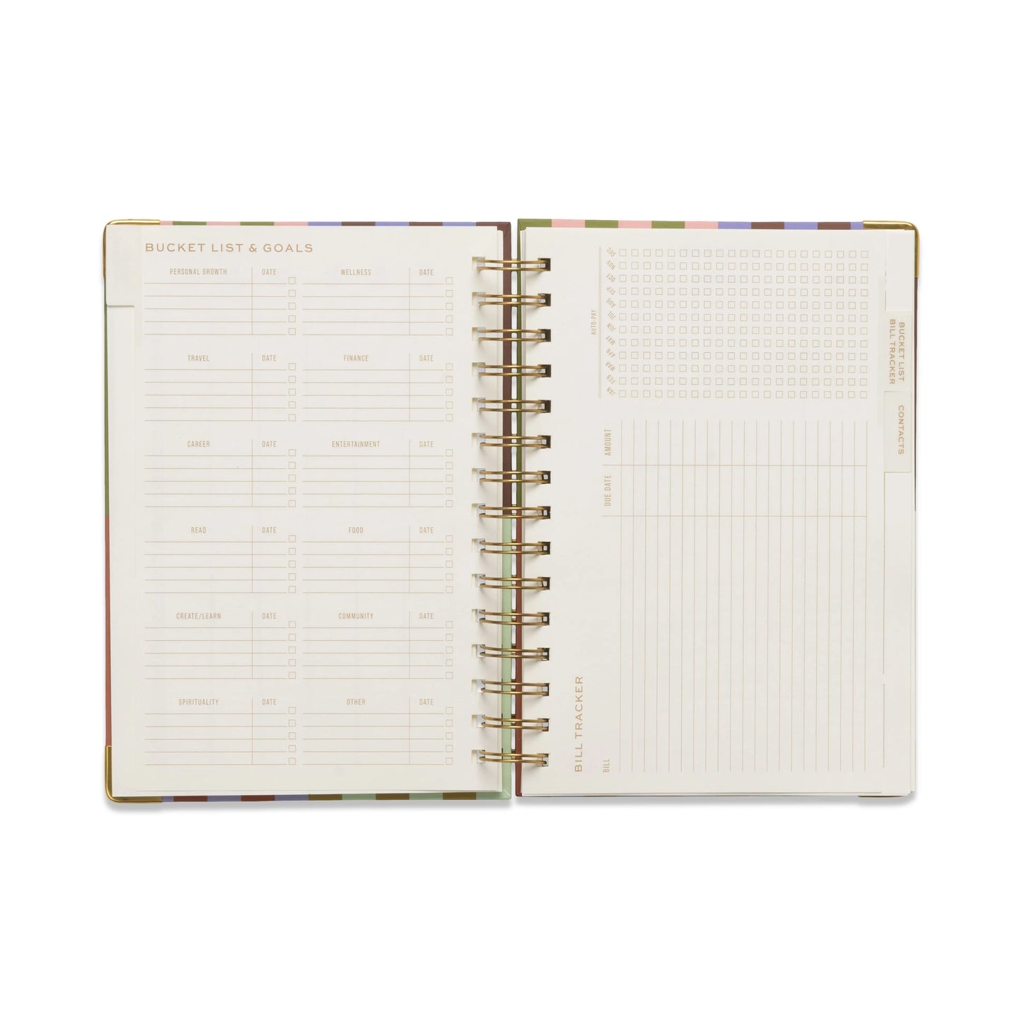 Undated 13 Month Planner - Bold Stripe Designworks Ink