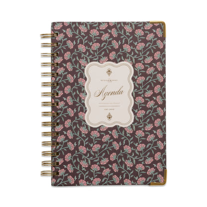 Undated 13 Month Planner - Burgundy Vintage Floral Designworks Ink