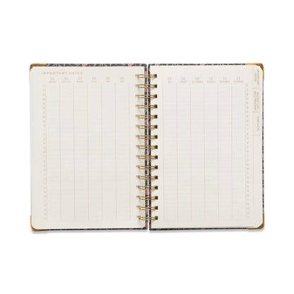 Undated 13 Month Planner - Burgundy Vintage Floral Designworks Ink