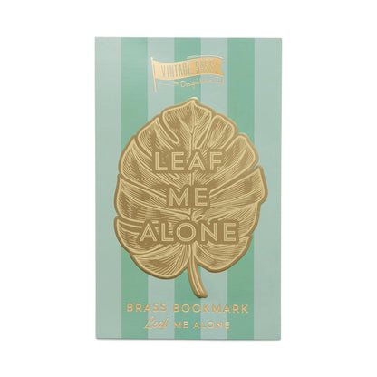 Vintage Sass Brass Bookmark - Leaf Me Alone