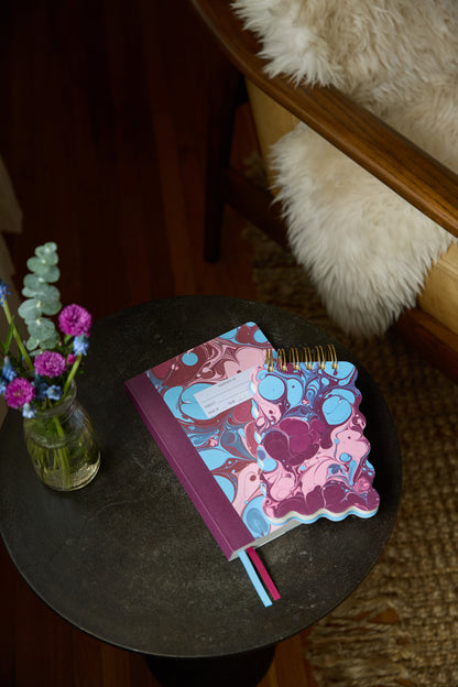 Marble Wavy Notepad - Burgundy Sky Designworks Ink