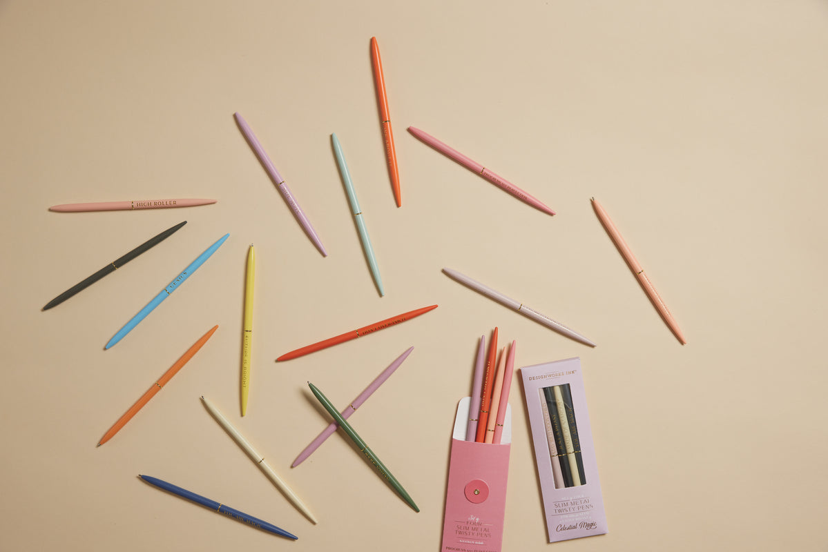 Slim Metal Twisty Pens - Celestial DesignWorks Ink