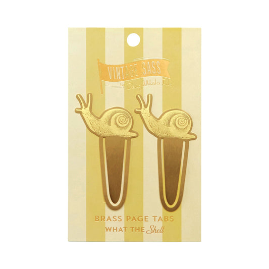 Vintage Sass Brass Page Tabs - What the Shell