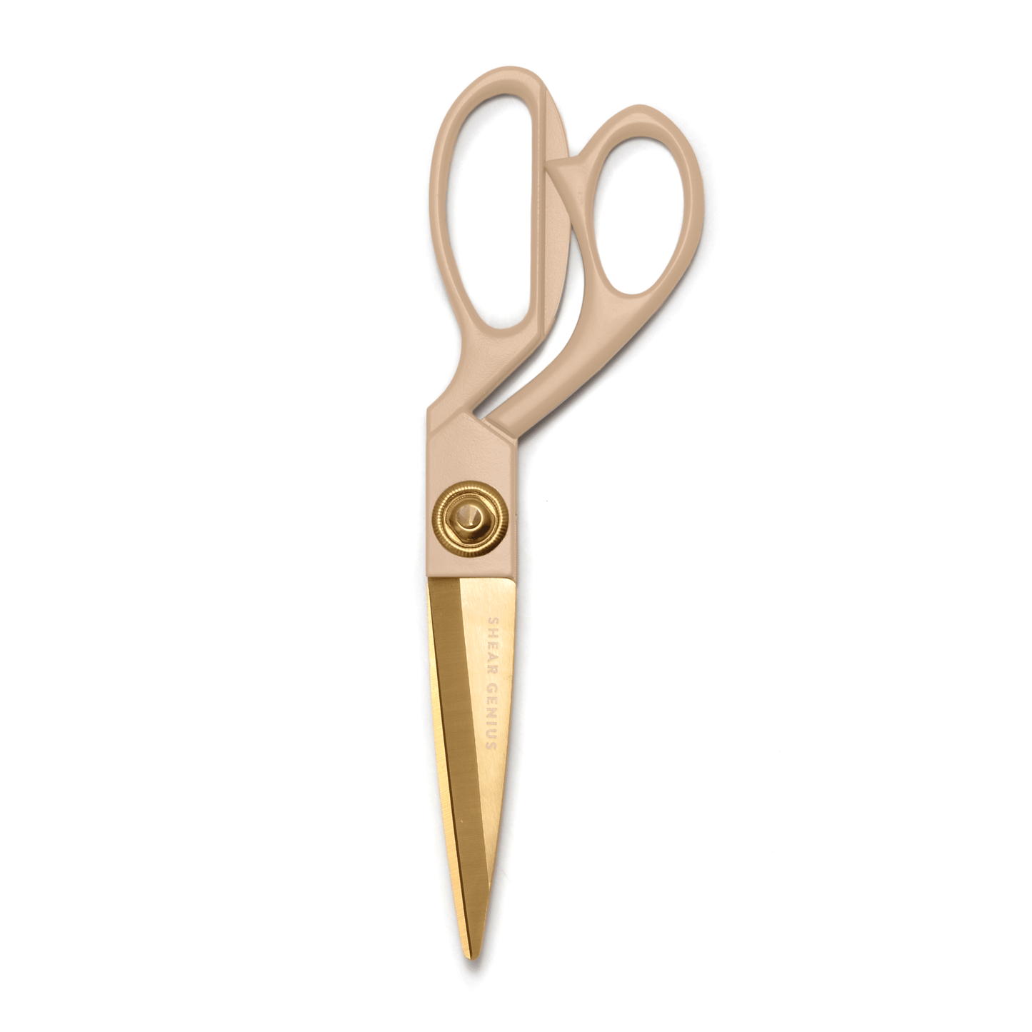 The Good Scissors - Taupe on a white background. 