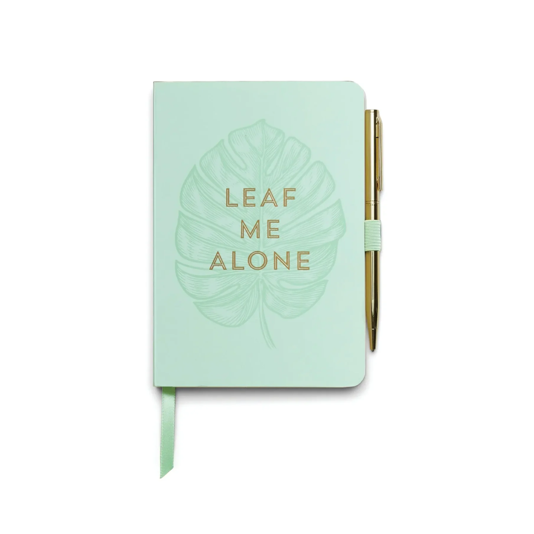 Vintage Sass Notebook with Pen - Leaf Me Alone DesignWorks Ink