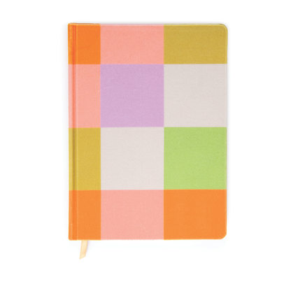 The Velvet Jumbo Journal - Check is a hardcover cloth notebook with a colorful checkered design, yellow ribbon bookmark, and 200 lined pages for your notes and ideas.