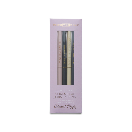 Slim Metal Twisty Pens - Celestial DesignWorks Ink