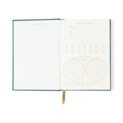 Hard Cover Suede Cloth Journal With Pocket - Linear Boxes DesignWorks Ink