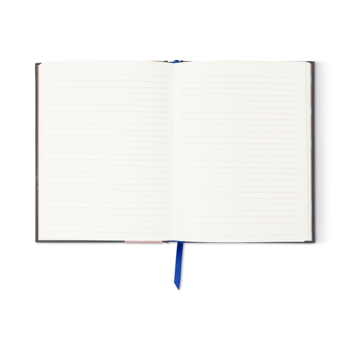 The A Dopo Horse Journal features hand-drawn horse art on the cover, lined pages, and a blue ribbon bookmark. Photographed from above on a white background, its blank pages invite your next Mediterranean-inspired adventure.
