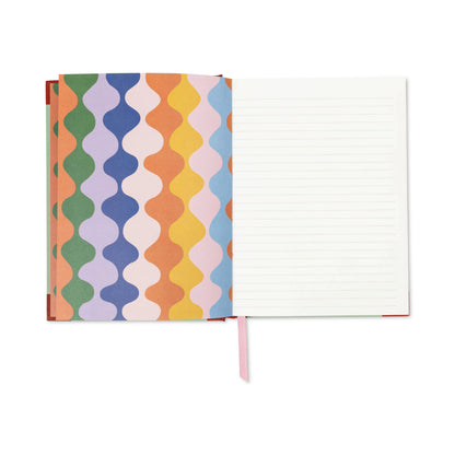 Notebook with colorful geometric pattern on the cover