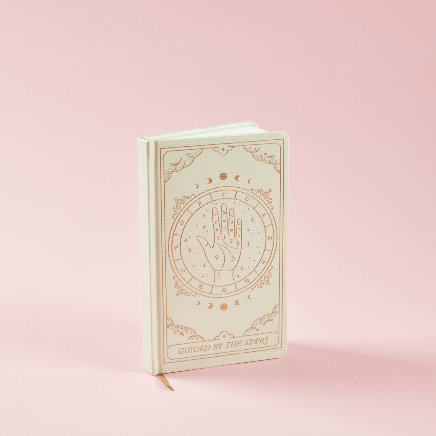 Bookcloth Journal, 5.125" X 8.25" - Zodiac on a pink background.