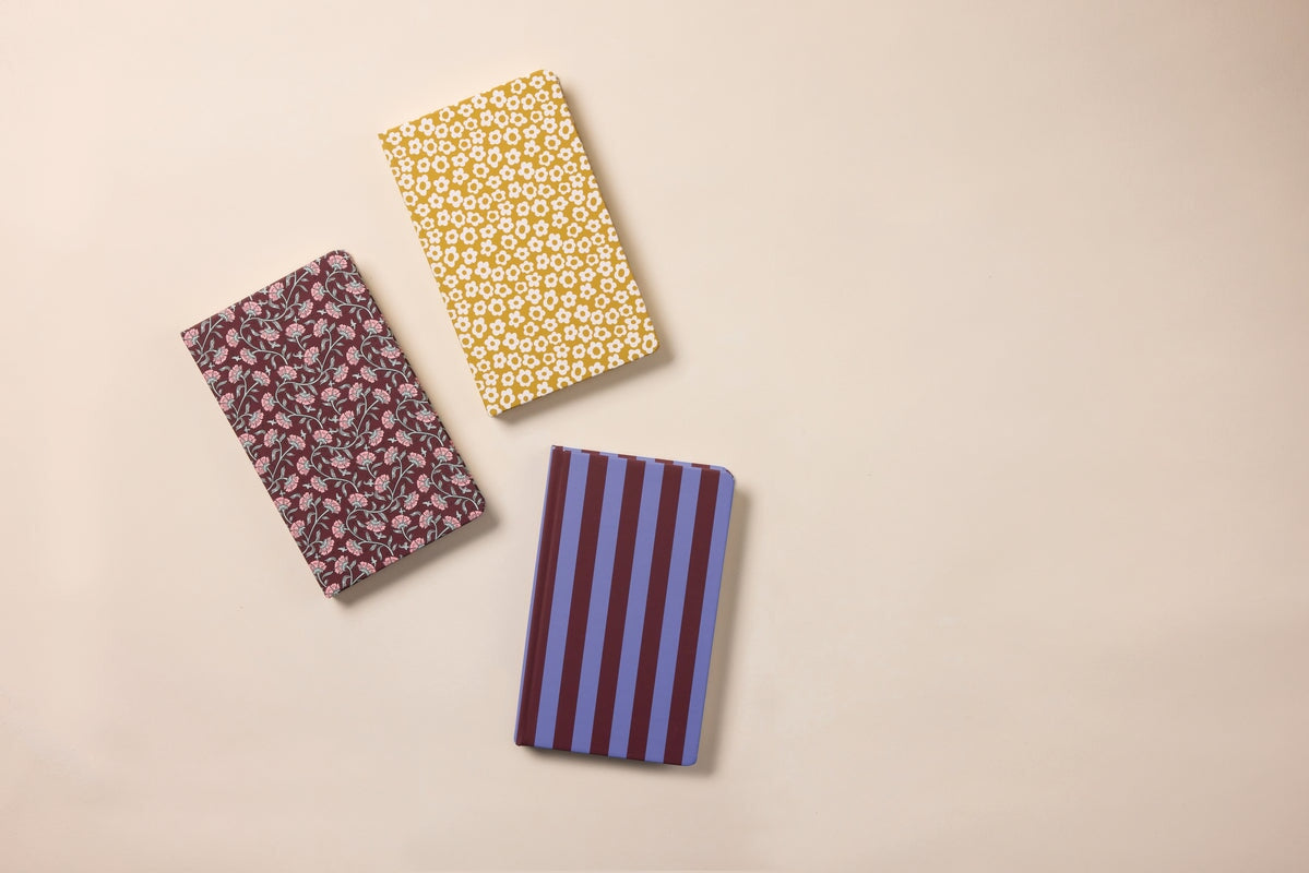 Soft Touch Journal - Purple + Nutmeg Stripe