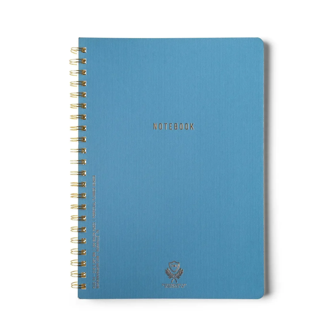 Textured Paper Twin Wire Notebook - Large Blue DesignWorks Ink