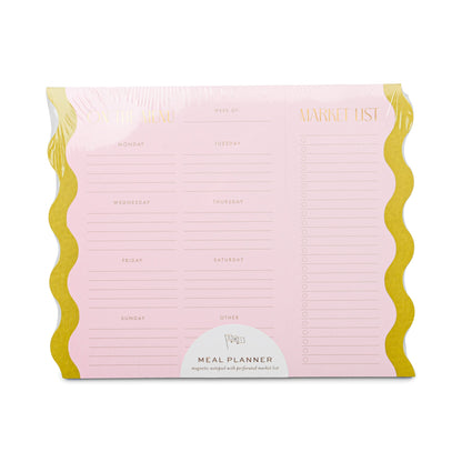 Meal Planner Notepad with Magnets - Pink + Chartreuse