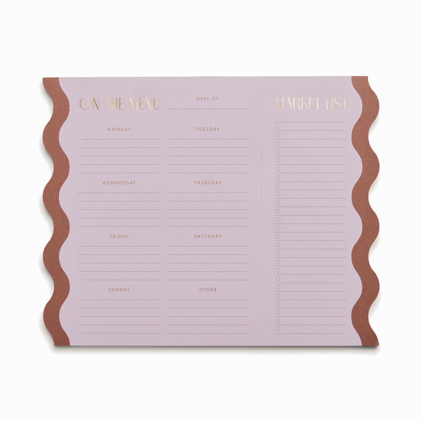 Meal Planner Notepad with Magnets  - Lilac+ Nutmeg