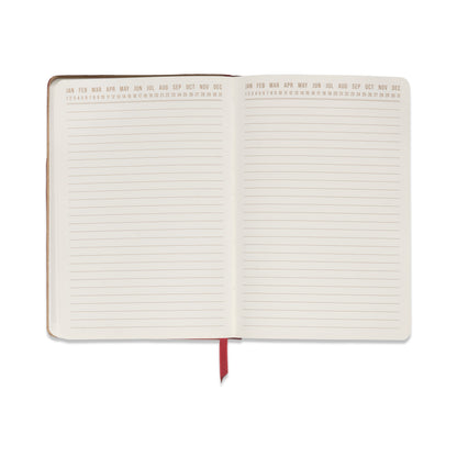 Vegan Leather Pocket Journal - Burgundy + Pink