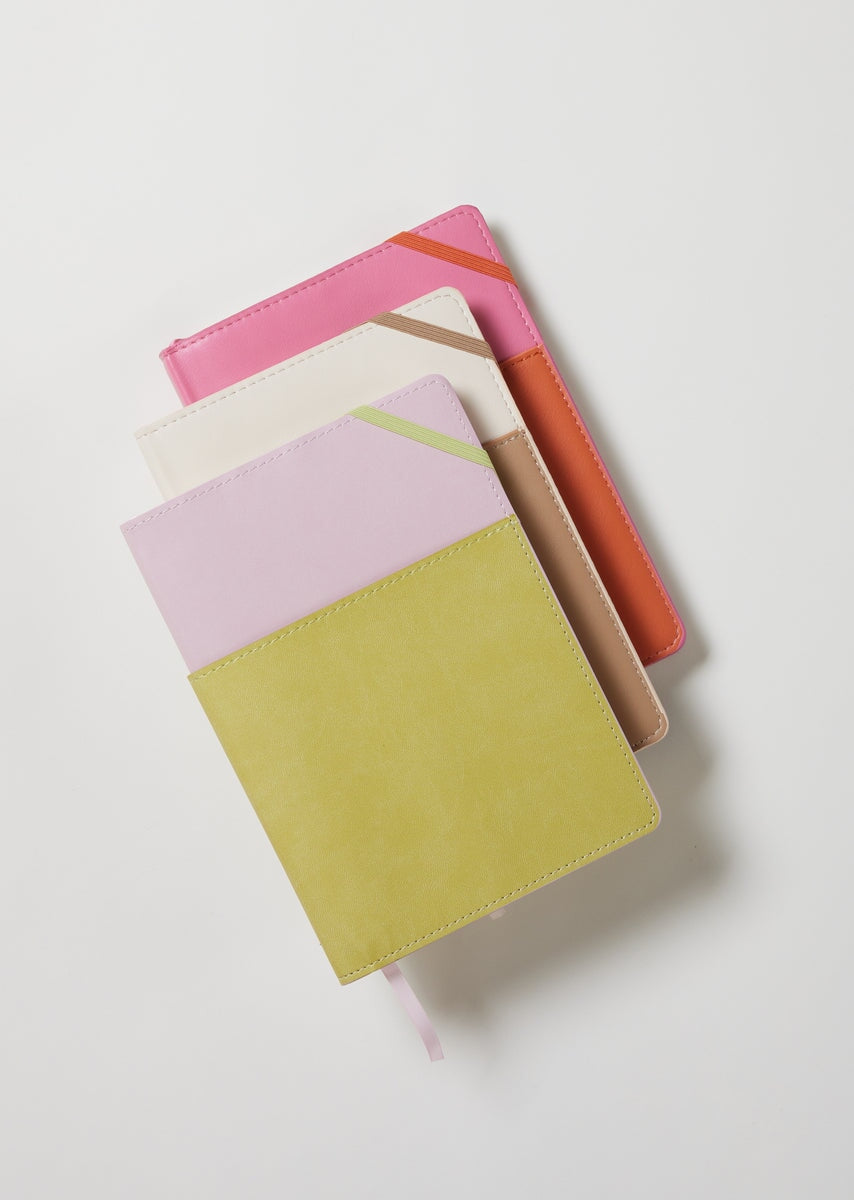 Vegan Leather Pocket Journal - Lilac + Matcha