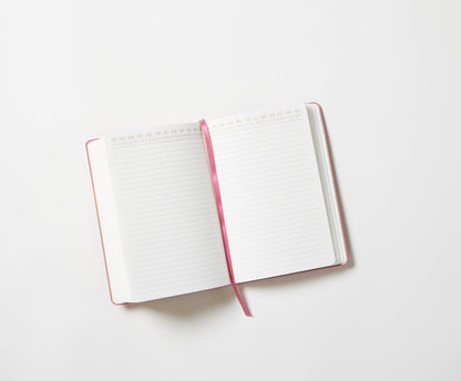 Vegan Leather Pocket Journal - Pink + Chili