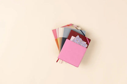Vegan Leather Pocket Journal - Burgundy + Pink Designworks Ink