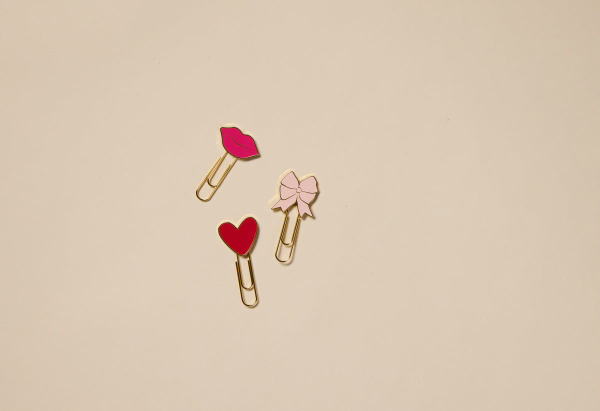 Decorative Paperclips - Love - Set of 3 Shaped Metal Clips