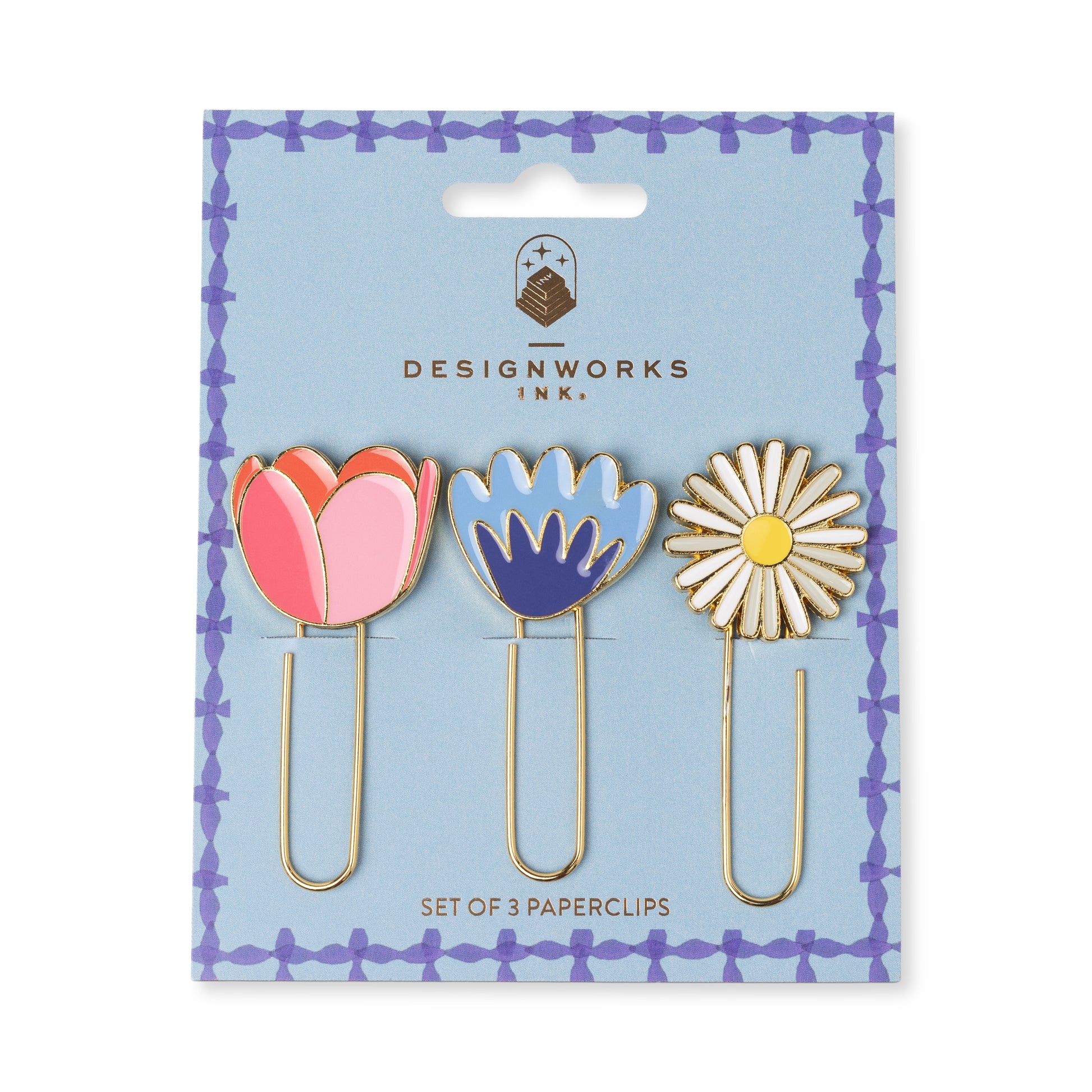 Set of 3 Paperclips - Floral Designworks Ink