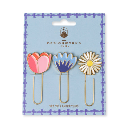 Set of 3 Paperclips - Floral Designworks Ink